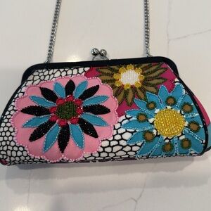 Isabella Fiore Floral Beaded Purse  Women's Bag